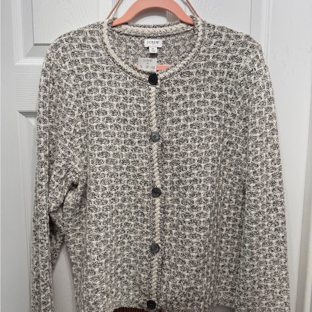 J. Crew Women's Black and White Cardigan